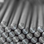 Inconel alloy bar close-up industrial metal texture